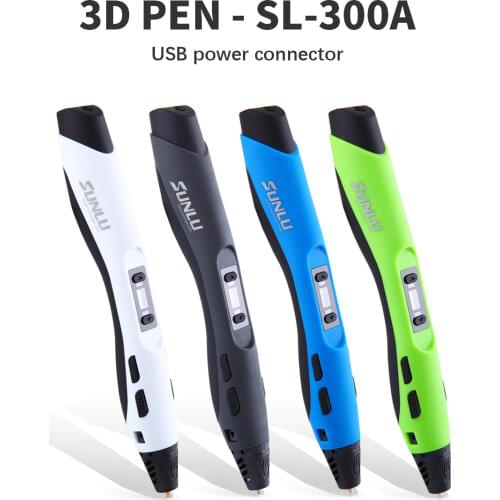 Black 3D Pen SL-300A Support ABS/PLA/PCL Filament 1.75mm Children Drawing Printing Pens Temperature Adjustable Magic Pen