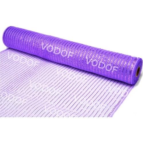 High Quality Glitter Deco Mesh wedding netting frabic With 50 Silver lines 21inch x 10yard for christmas Flower Wrapping