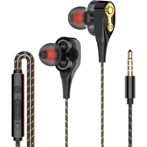 Dual Drivers Sport Earphone High Bass Dual Drive Stereo Earphones Lightweight Wired Earbuds For Xiaomi Mi Redmi Note 5 pro