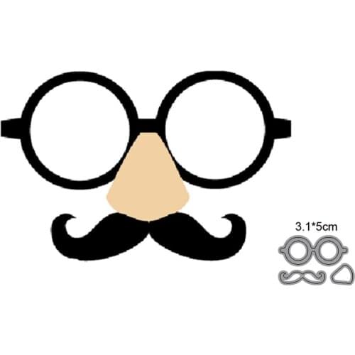 Metal Cutting Dies Cut Die Mold Face Glasses Beard Decoration Scrapbooking Die Paper Craft Knife Mould Blade Punch Stencils
