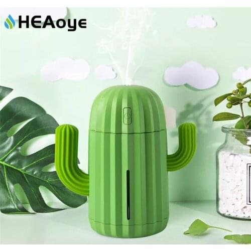 340ML USB Ultrasonic Cactus Air Humidifier Timing Aromatherapy Essential Oil Diffuser Aroma Mist Maker Fogger Mini with Light