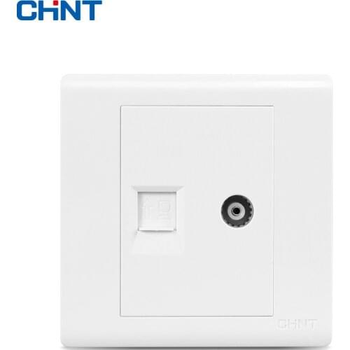 CHINT Switch Socket Panel 86 Type Wall Switch Weak Current Group Combine NEW7D Television Computer Socket