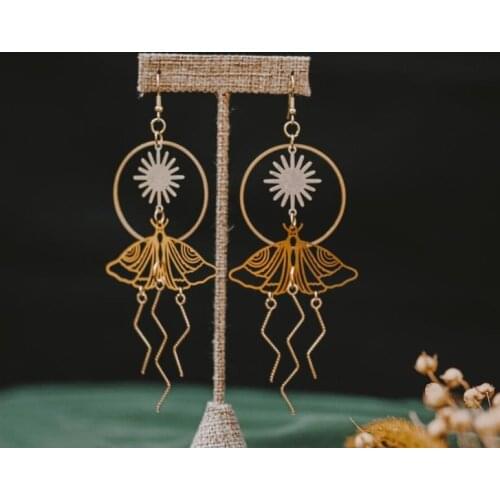 Moth squiggle statement earrings