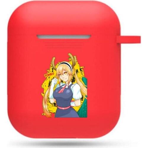 Miss Kobayashis Dragon Maid Earphone case Headphone Protective Case Unisex Red Airpods Bluetooth Earphone case Headset Cover