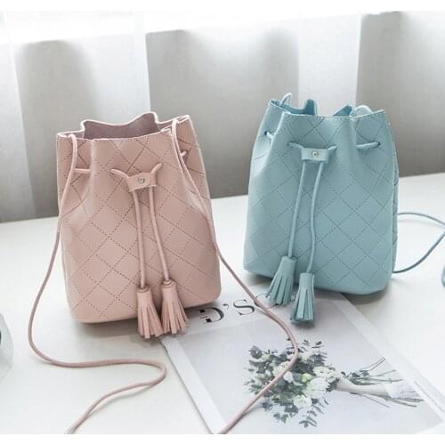 New Japan Korea Womens Message Bags Totes Simulation Leather Velvet Lady Crossbody Shoulder Bag Bucket