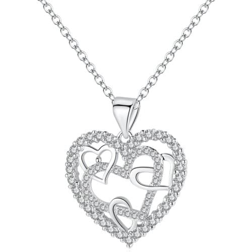Ladies Popular Necklace Creative Hollow Wrap Heart Shaped Hollow Pendant Zircon Necklace Jewelry Hot Sale Valentines Day Jewelry