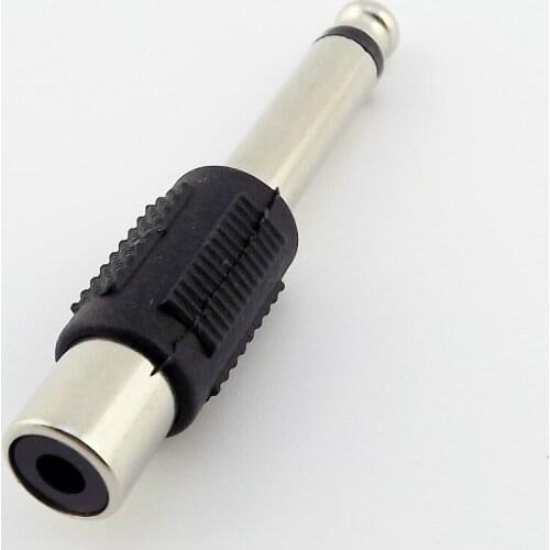 1pcs 6.35mm 1/4" Male M Plug Mono to RCA Phono Female F Jack Audio Adapter Converter