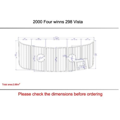 2000 Four winns 298 Vista Swim Platform Pads 1/4" 6mm EVA Teak Decking
