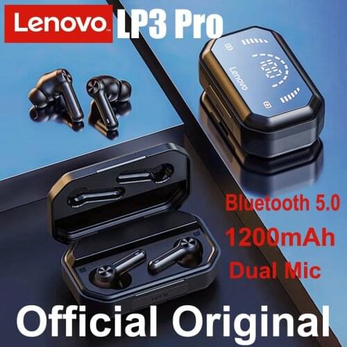 2021 Official Original Lenovo LP3 Pro Earphone TWS Wireless Bluetooth 5.0 Headset HiFi Stereo 1200 mAh Battery Display Earbuds