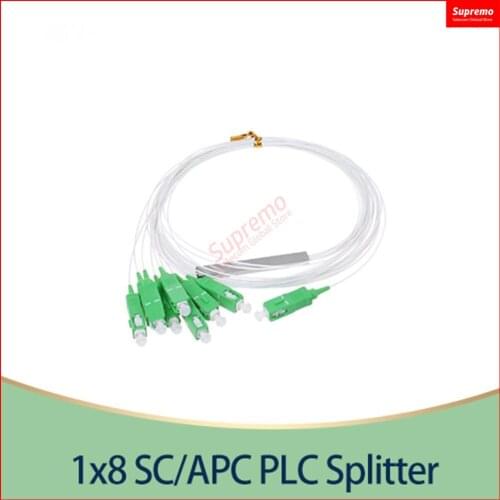 30PCS/Lot PLC Optical Splitter SC APC 1X8 FTTH Fiber Optic Splitter FBT Optical Coupler Single Mode Simplex Steel Pipe