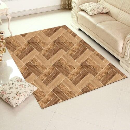 4 Pcs Wood Grain Pattern Floor Stickers DIY Renovation Wall Sticker Living Room Decor Home Decoration Accessories