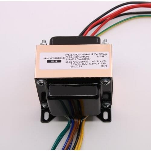 50VA(50W) 270V-0-270V 6.3V+6.3V+15V Pure Copper Audio HiFi EI Transformer For Tube Preamplifier DIY