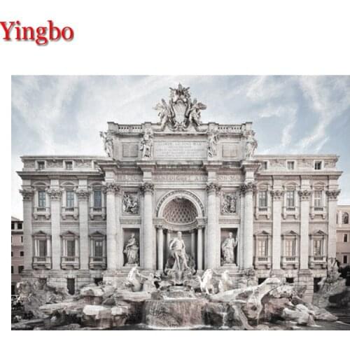 5D Diy Diamond Painting Full Square Drill Fountain Rome Picture Of Rhinestones Mosaic Wall Decorations Diamond Art Stickers