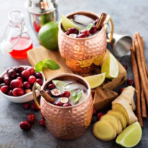 Wine Glasses Copper Stainless Steel Copper Goblet Anti-fall Glass Cocktail Moscow Mule Mug Beer Cup Juice Drink Champagne Party
