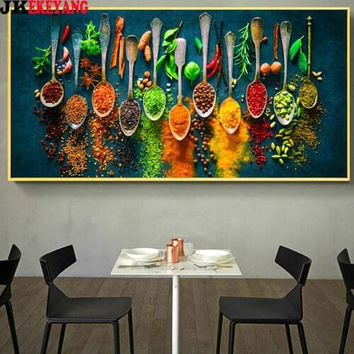 Large 5D Diy diamond painting Condiments Diamond Mosaic Rhinestone Embroidery cross stitch Y4321