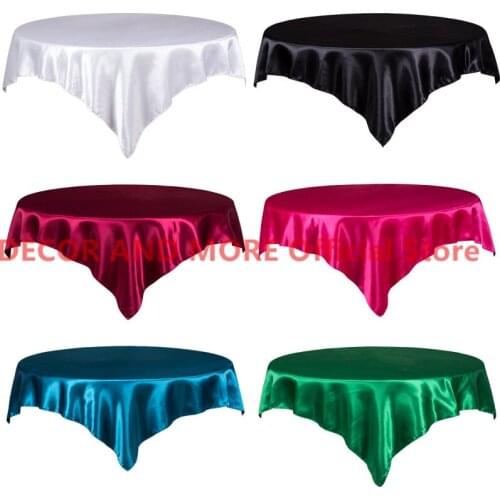 DECOR AND MORE Satin Tablecloths On The Table