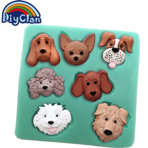 DIY silicone dogs polymer clay mold cake decorating tools animal shape fondant chocolate resin mould kitchen bakeware F0154XG35