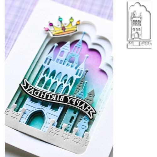 FANTASY CASTLE COLLAGE Metal Cutting Dies Scrapbook Diary Decoration Stencil Embossing Template DIY Greeting Card Handmade New