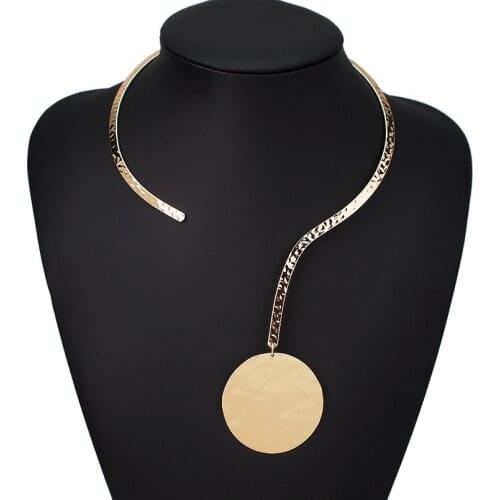 Geometric Alloy Torques Choker Necklaces Trend Metal Bib Collar Statement Necklaces For Women Jewelry Accessories UKMOC