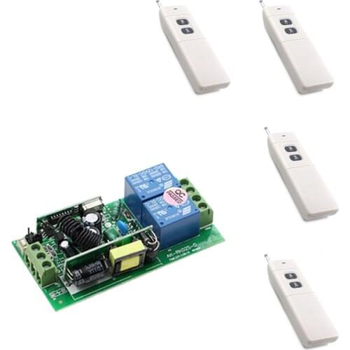 Hot Selling 2CH 85V 110V 220V 250V 10A 1000W Load RF Wireless Remote Control Switch Receiver with Remote Control (Transmitter)