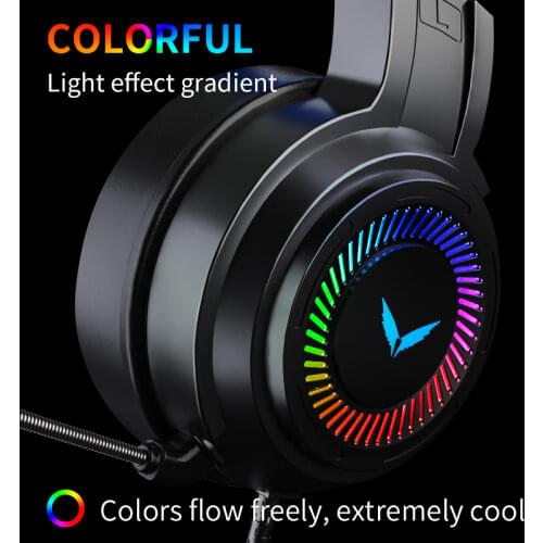 JIMARTI G60 Gaming Headsets Gamer Headphones Surround Sound Stereo Wired Earphones USB Microphone Colourful Light PCLaptop