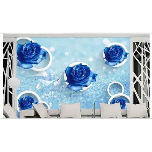 Customized 3d wallpaper 3d wall murals wallpaper Blue demon ji dynamic TV setting wall 3d mural wallpaper decoration