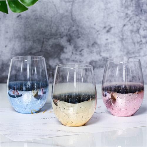 Instagram hot sale Transparent Star Glass Cup High Temperature Resistant Beverage Beer Drinking Mug Electroplated star cup