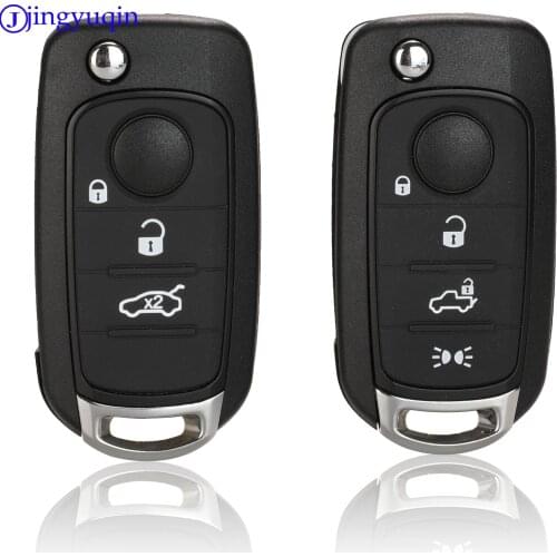Jingyuqin Remote 3/4buttons Car Key Case Cover For Fiat 500X Toro Letterpress Egea holder Folding Flid