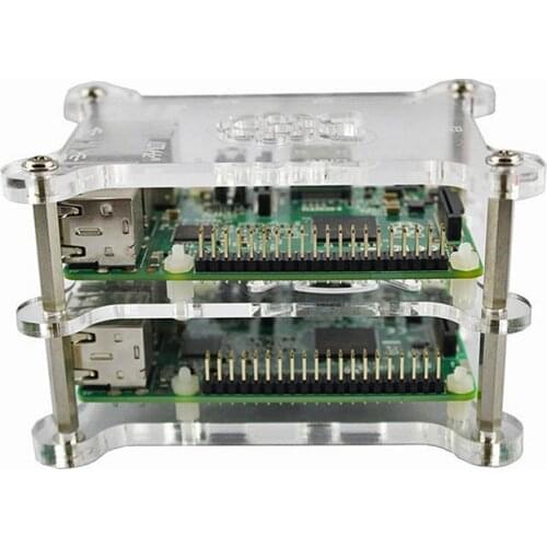 Elecrow Acrylic Bracket Kit for Raspberry Pi Raspberry Pi 4 Model B 3B+ Acrylic Case Clear Box Cover DIY Maker Training Assembly