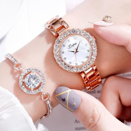 Lvpai Nice Plush Bracelet Watches Set For Women Vogue Geometric Bangle Quartz Clock Ladies Wrist Watch Watch Damski