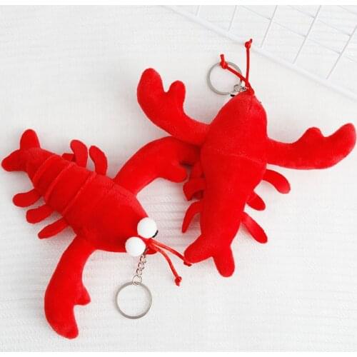 Cartoon Small Crayfish Animal Plush Pendant Bag Keychain Soft Stuffed Toy Dolls for Children Girl Gifts Car Keyring Charm
