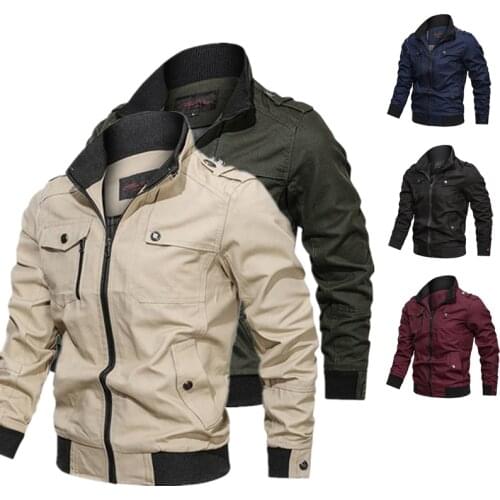 2020 Military Jacket Men Spring Autumn Cotton Windbreaker Pilot Coat Army Mens Bomber Jackets Cargo Flight Jacket Male Clothes