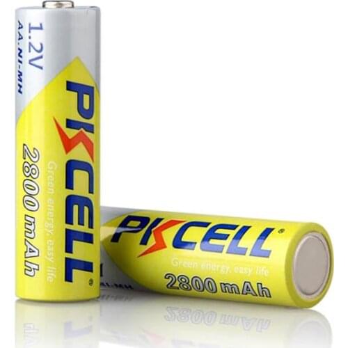 PKCELL Ni-MH AA Batteries 2600mAh-2800mAh 1.2V NiMh Rechargeable Battery 2A Batteria Cell For Flashlights Camera Toys