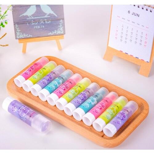 Wholesale School & Office Supplies solid glue Strong Adhesives solid glue stick for Children Candy Color Solid Glue 10Pcs/lot