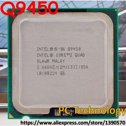 Original Intel Core 2 Quad Q9450 CPU Processor (12M Cache, 2.66GHz, 1333MHz FSB) LGA775 CPU Desktop Free shipping