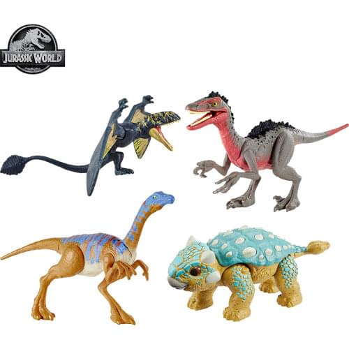 Original Jurassic World Mini Jointed Movable Ankylosaurus Gallimimus Dimorphodon Dinosaur Toys for Boys Christmas Gifts FPF11