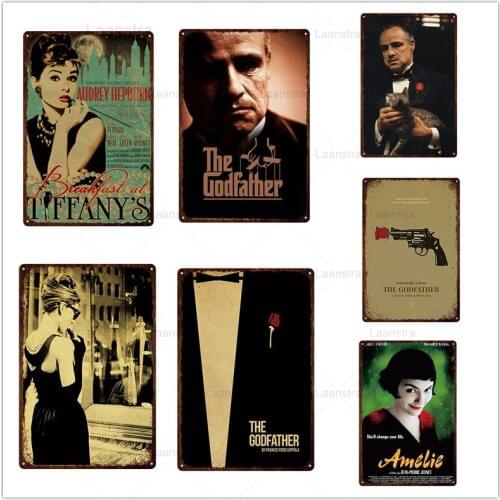 Movie Poster Tin Sign Room Decor Film Scenes Figures Mental Plate Home Decor Wall Art Sheet Iron Roman Holiday Retro Decoration