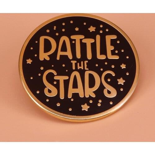 Rattle the stars enamel pin bookworm quote brooch Throne of Glass pinback button cute round badge book lover collection gift