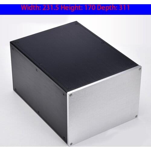 KYYSLB 231.5*170*311mm All Aluminum Oxidation Amplifier Chassis Enclosure Box House DIYFull Blank Amplifier Case Shell with Feet
