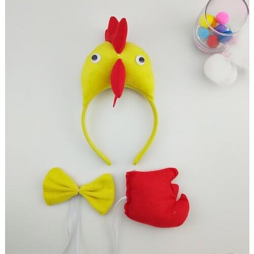 Kids Adult Animal Chick Ears Headband Bow Tie Tail Cosplay Props Party Halloween Christmas