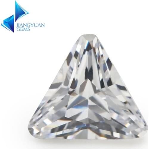 Size 5*5~8*8mm Triangle Chamfered Comer Shape 5A White CZ Synthetic Gems Brilliant Cut Cubic Zirconia For Jewelry
