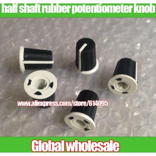 10pcs half shaft rubber potentiometer knob / 90 degrees 16MM * 19MM potentiometer knob cap