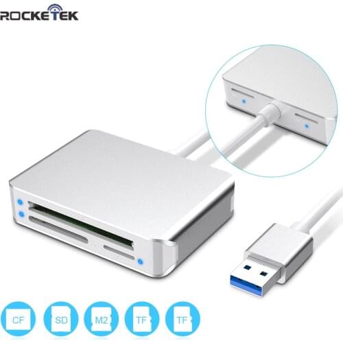 Rocketek Same time read 5 card USB 3.0 memory card reader Type c adapter for micro SD/TF CF MS compact flash microsd computer