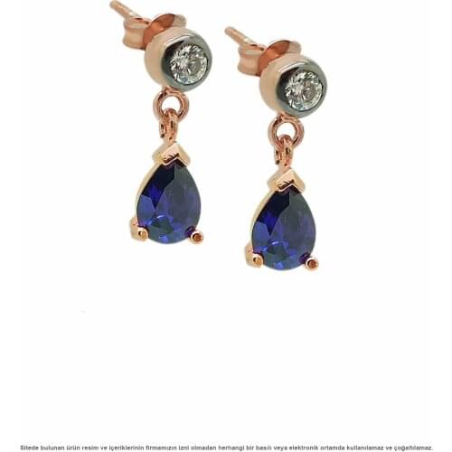 Silver Rose Plated Drop Earrings