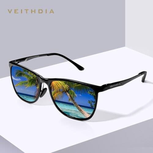 VEITHDIA Retro Aluminum Magnesium Brand Mens Mirror Sunglasses Polarized Lens Vintage Eyewear Driving Sun Glasses For Men 6623