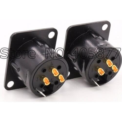 Brand New Gold Plated Audio MIC Connector XLR 3 Pin Male Chassis Mount Socket Locking