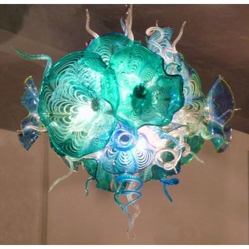 Modern Luxury Blown Glass Home Lamp Lobby Crystal Ball Chandelier Italian Turquoise Murano Glass Chandeliers