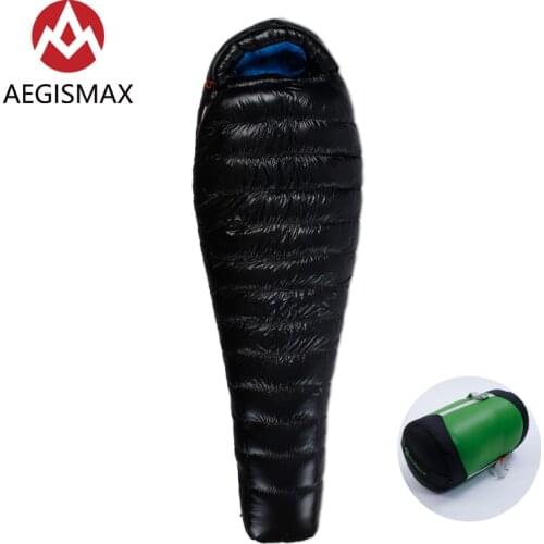 AEGISMAX D5 Series Winter Outdoor Camping 650FP White Duck Down Mummy Ultralight Sleeping Bag