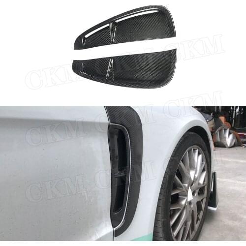 Dry Carbon Fiber Front Side Fender Air Vent Moulding Trim Canards Stickers For Porsche Panamera 971 2017-2019 Car Styling