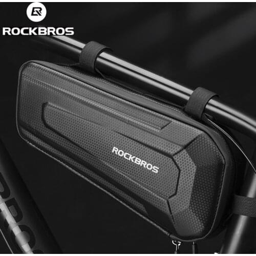 ROCKBROS Hard Shell Bicycle Bag MTB Bike Front Beam Upper Top Tube Bag Water-repellent Mobile Phone Riding Saddle High Capacity